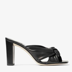 JIMMY CHOO Black Nappa Leather Mules